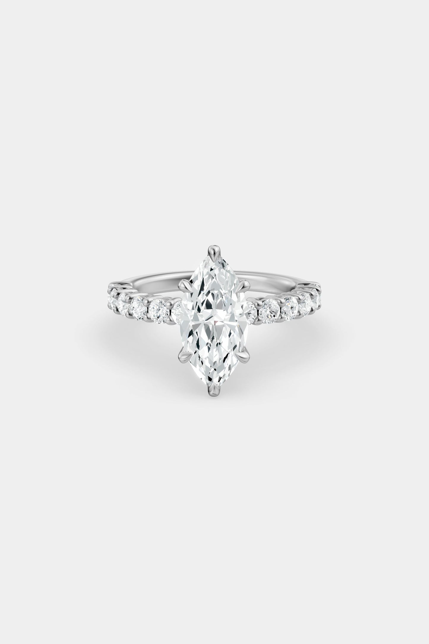 Diamond Solitaire Ring | 0.05ct Diamond Half Eternity Band