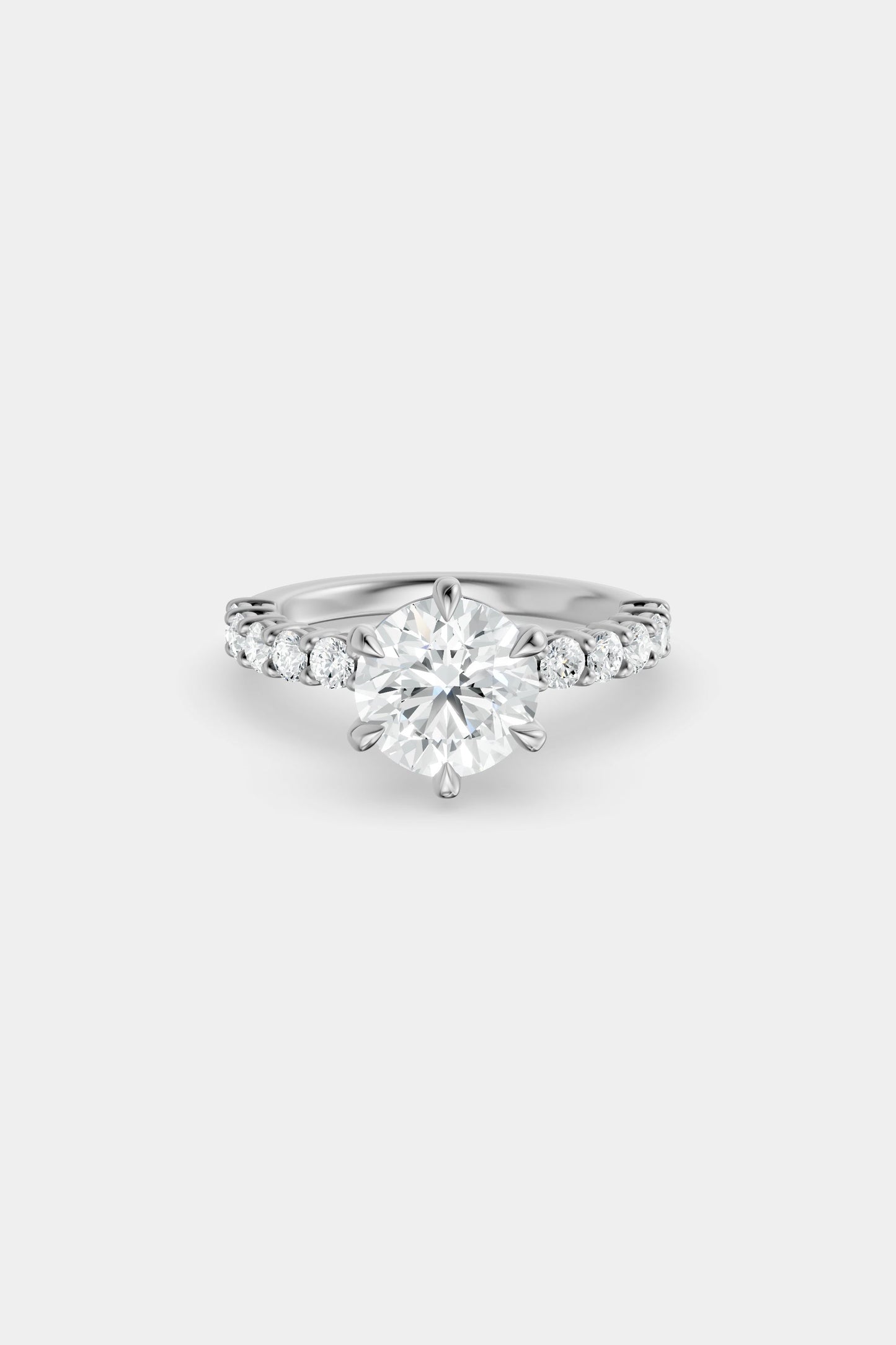 Diamond Solitaire Ring | 0.05ct Diamond Half Eternity Band