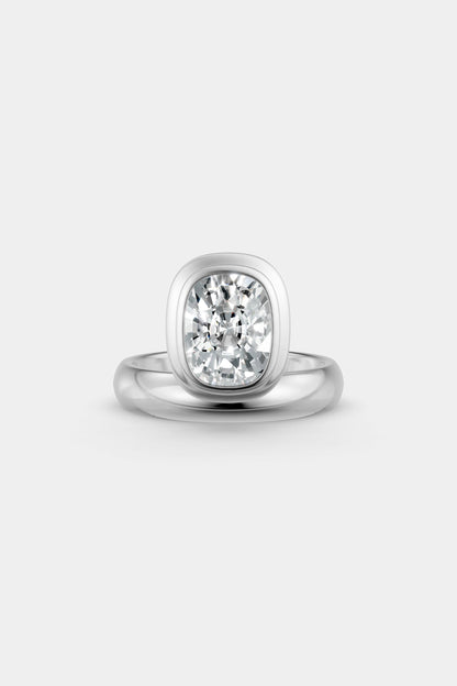 Framed Cushion Bezel Ring | Rounded Band
