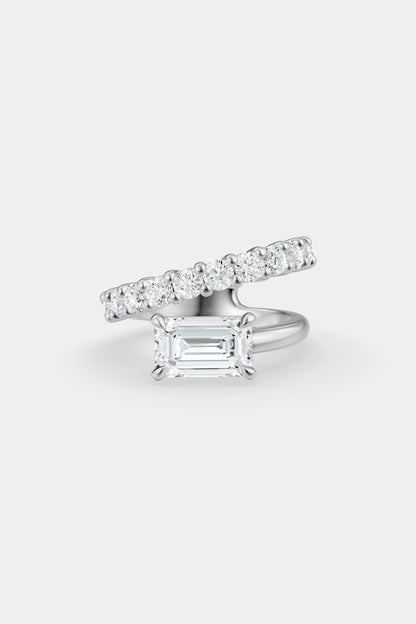 Natasha East West Diamond Wrap Ring | 0.10ct Round Diamond Band