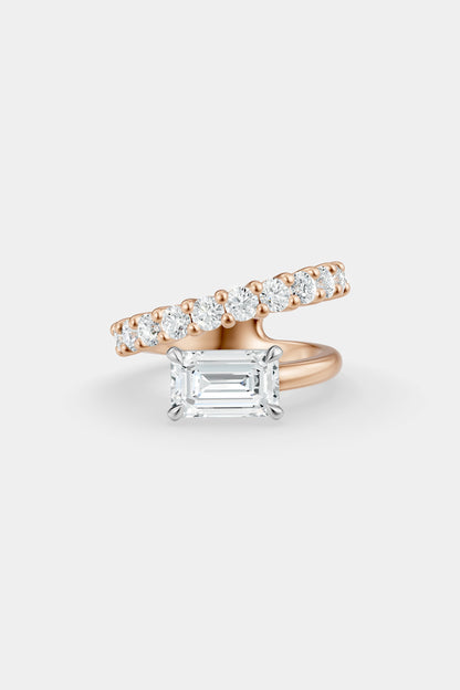 Natasha East West Diamond Wrap Ring | 0.10ct Round Diamond Band