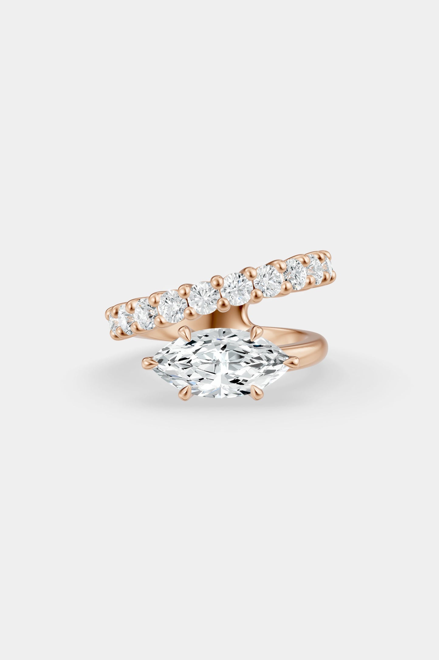 Natasha East West Diamond Wrap Ring | 0.10ct Round Diamond Band