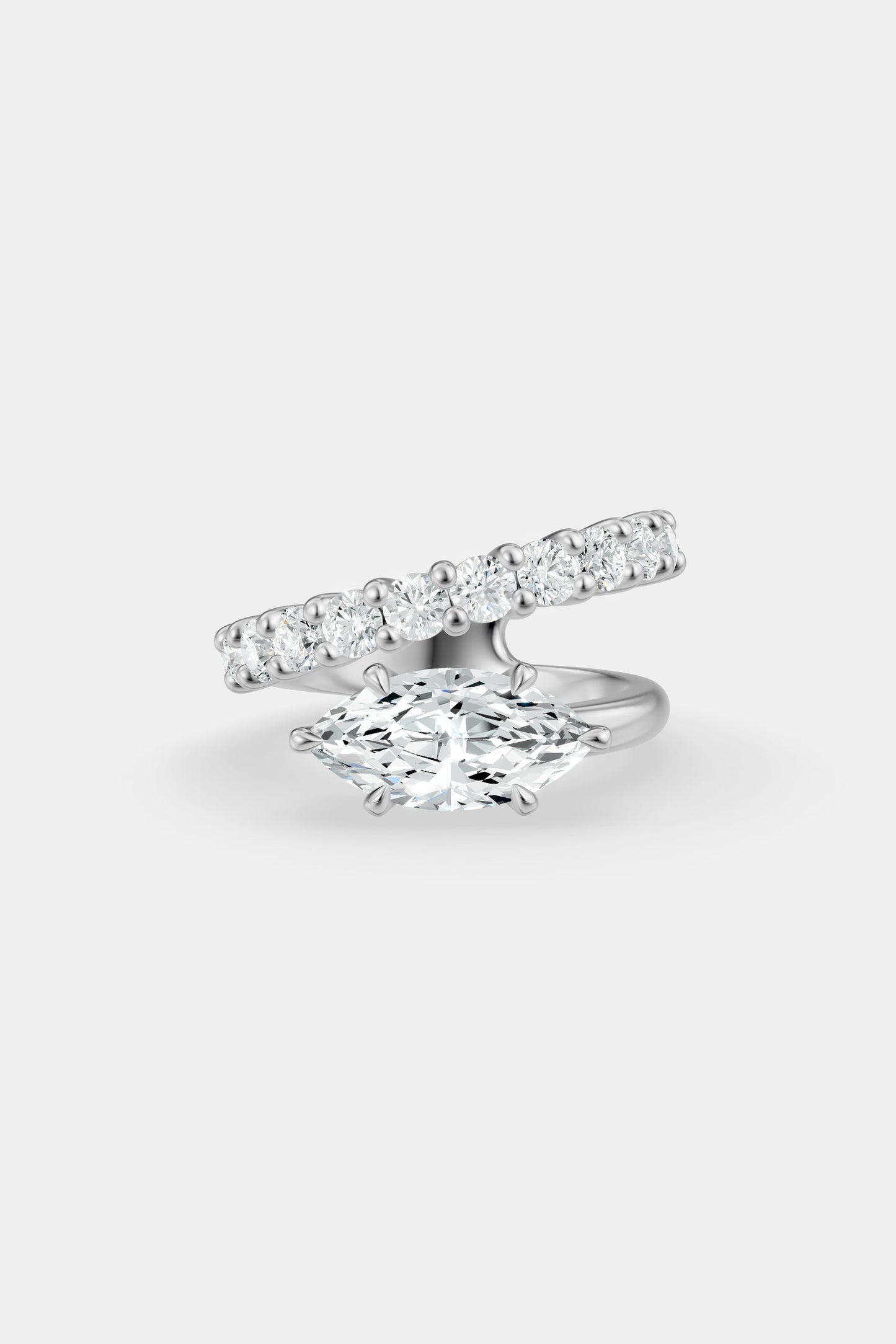 Natasha East West Diamond Wrap Ring | 0.10ct Round Diamond Band