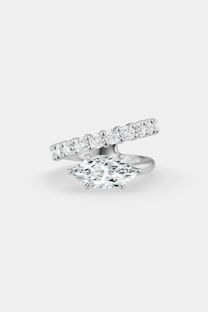 Natasha East West Diamond Wrap Ring | 0.10ct Round Diamond Band