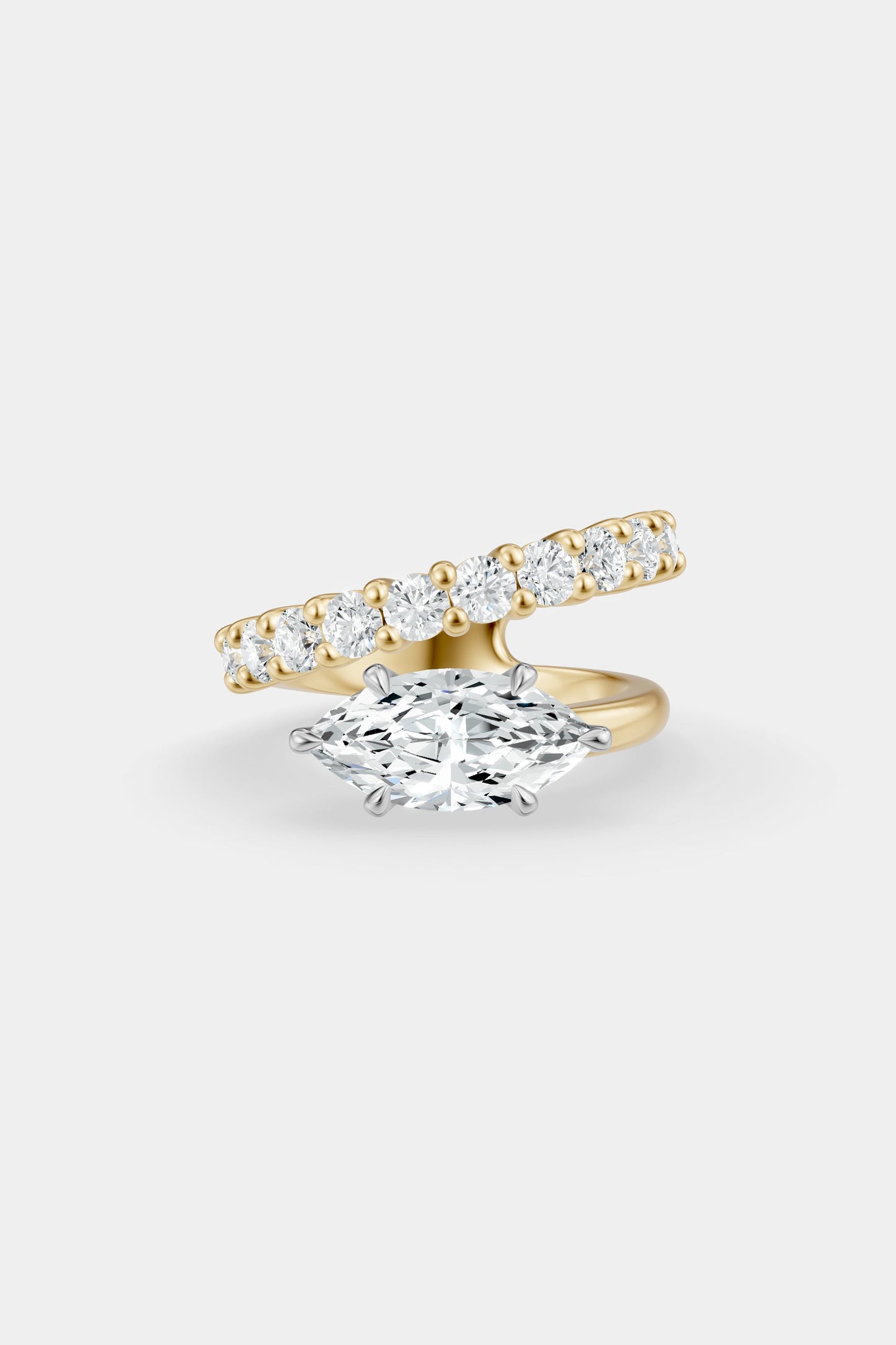 Natasha East West Diamond Wrap Ring | 0.10ct Round Diamond Band