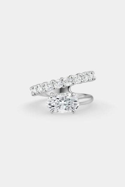 Natasha East West Diamond Wrap Ring | 0.10ct Round Diamond Band