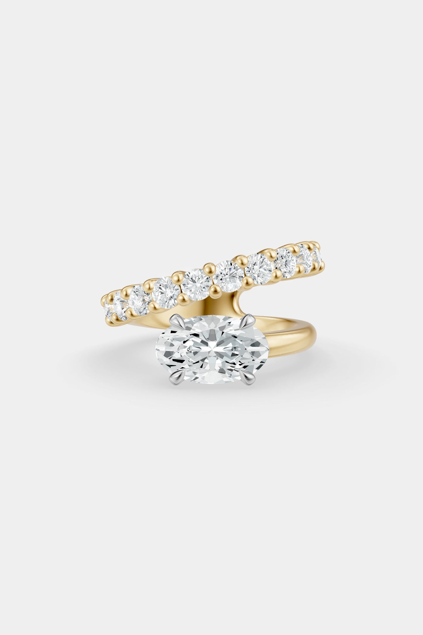 Natasha East West Diamond Wrap Ring | 0.10ct Round Diamond Band