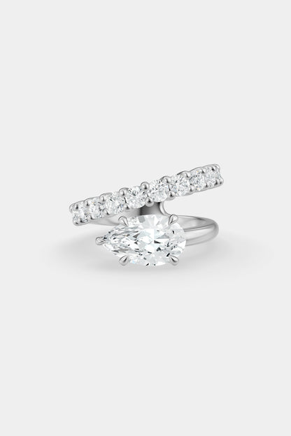 Natasha East West Diamond Wrap Ring | 0.10ct Round Diamond Band