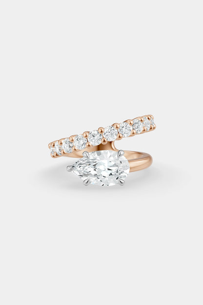 Natasha East West Diamond Wrap Ring | 0.10ct Round Diamond Band