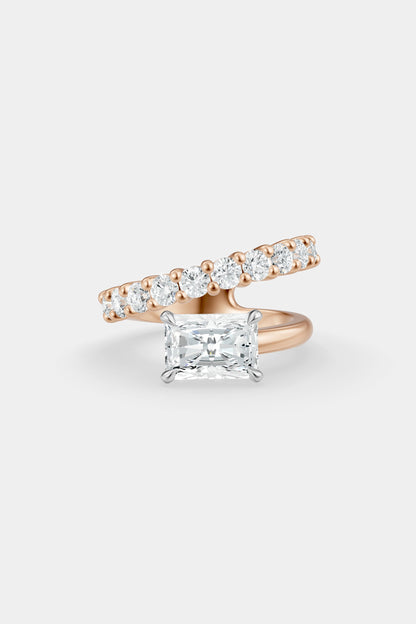 Natasha East West Diamond Wrap Ring | 0.10ct Round Diamond Band