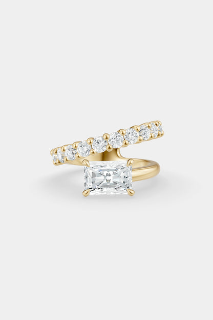 Natasha East West Diamond Wrap Ring | 0.10ct Round Diamond Band