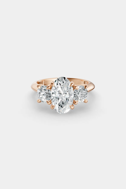 Oval Trilogy Diamond Ring | Traditional Band
