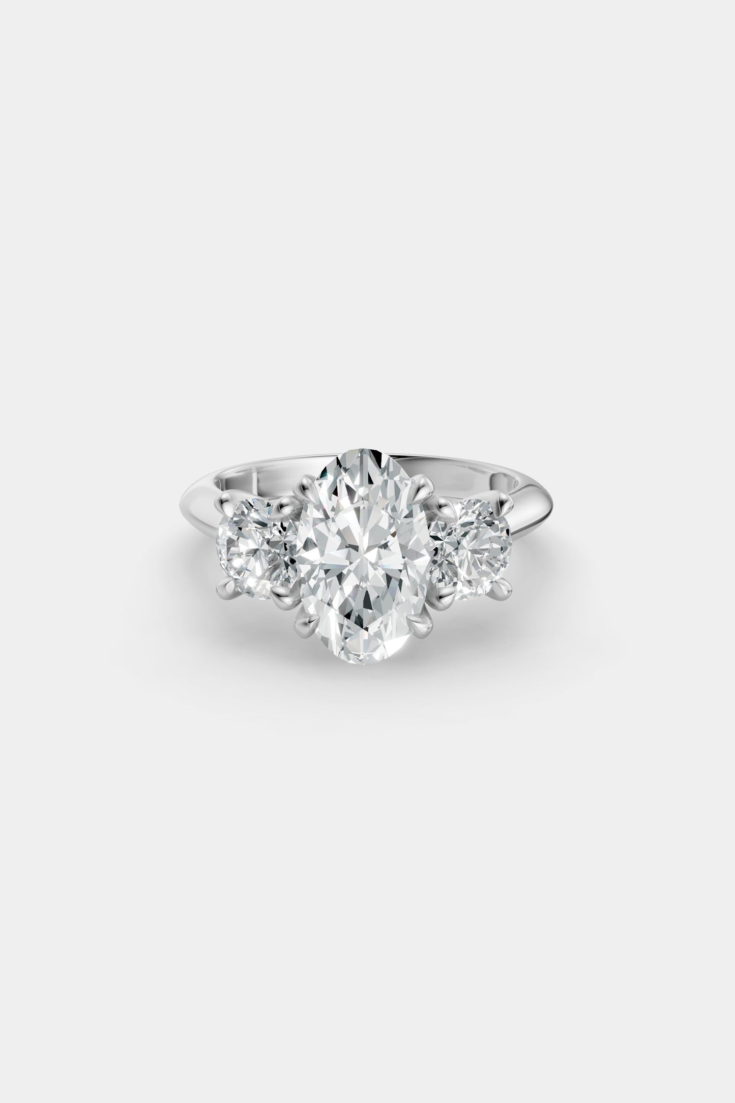 Oval Trilogy Diamond Ring | Traditional Band