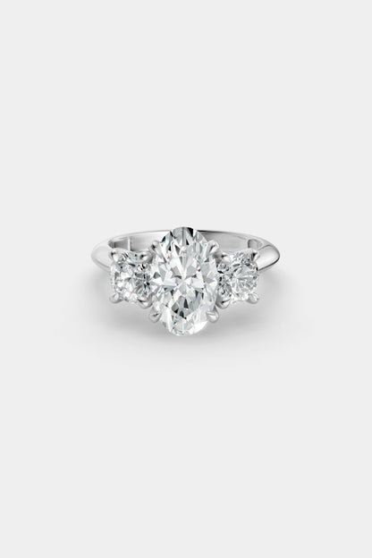 Oval Trilogy Diamond Ring | Traditional Band