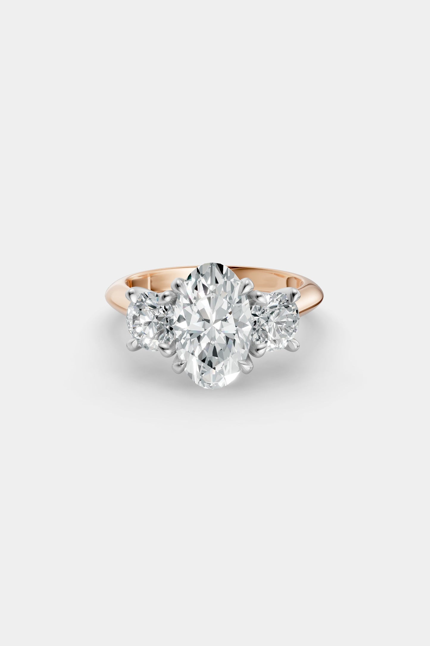 Oval Trilogy Diamond Ring | Traditional Band