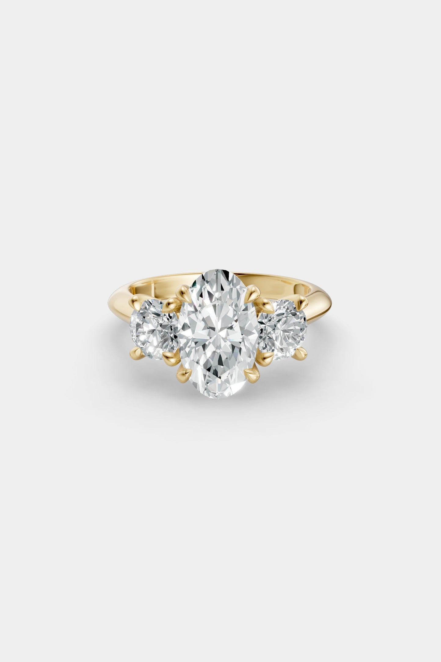 Oval Trilogy Diamond Ring | Traditional Band