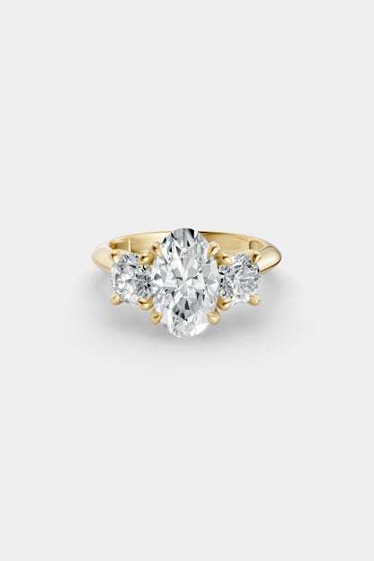 Oval Trilogy Diamond Ring | Traditional Band