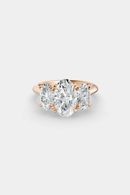 Oval Trilogy Diamond Ring | Traditional Band