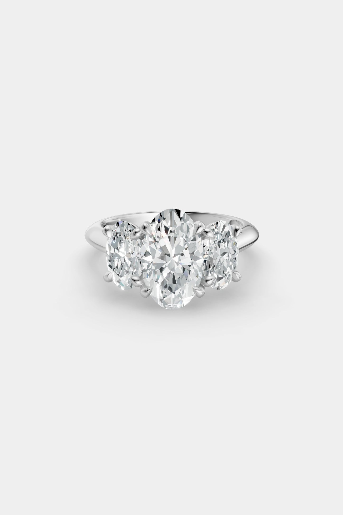 Oval Trilogy Diamond Ring | Traditional Band