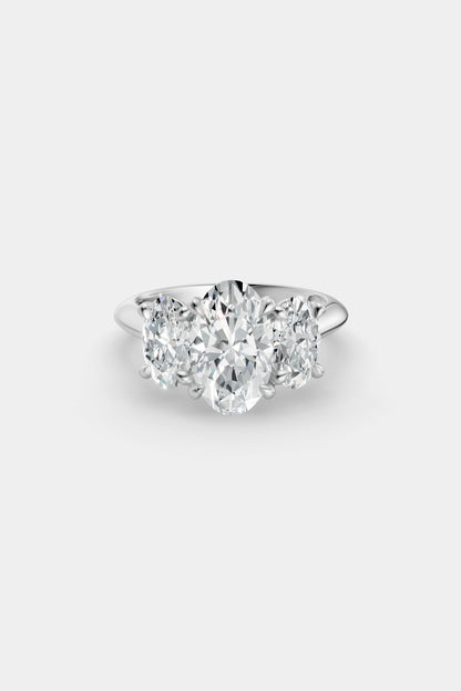 Oval Trilogy Diamond Ring | Traditional Band