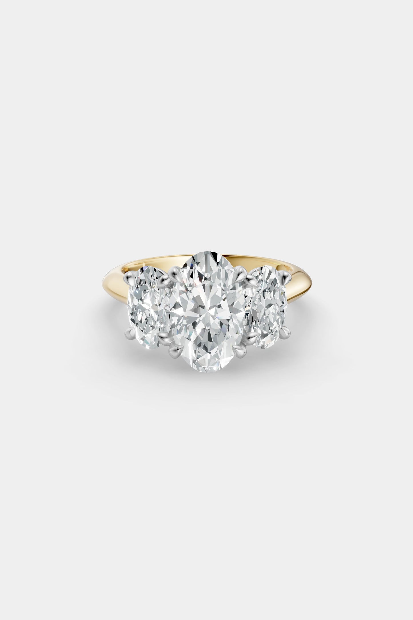 Oval Trilogy Diamond Ring | Traditional Band