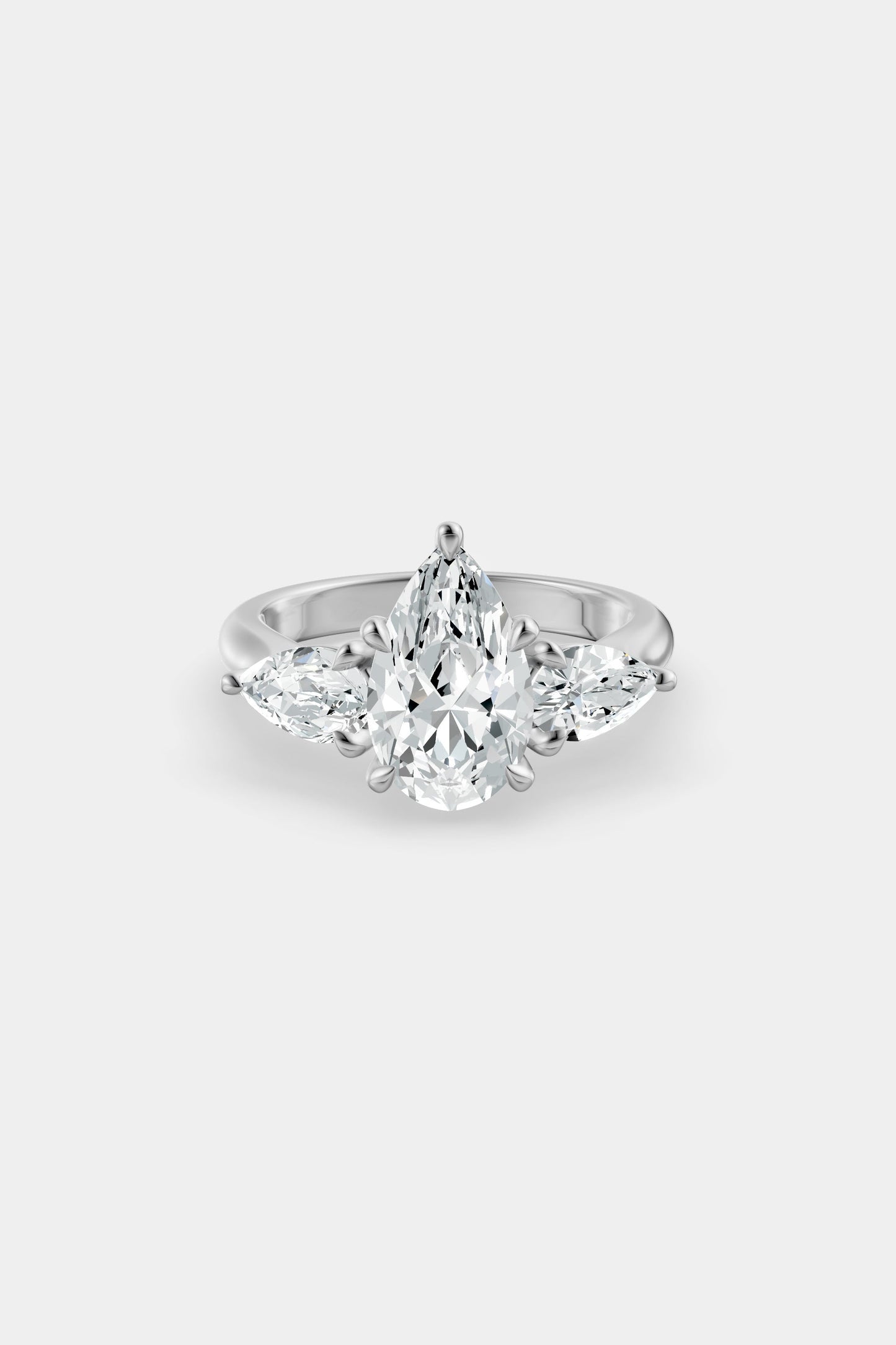 Pear Trilogy Diamond Ring | Traditional Band