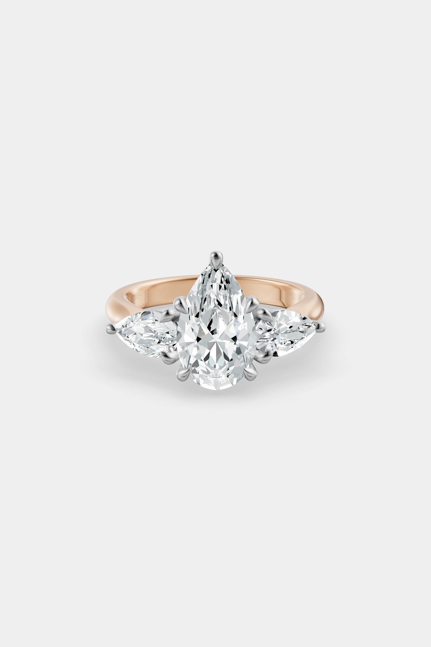 Pear Trilogy Diamond Ring | Traditional Band