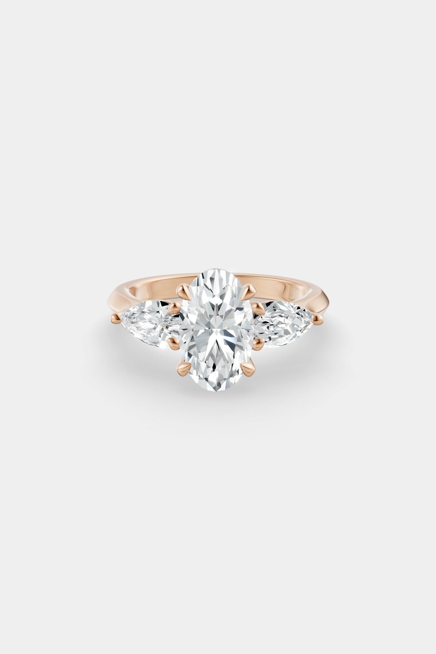 Oval Trilogy Diamond Ring | Traditional Band