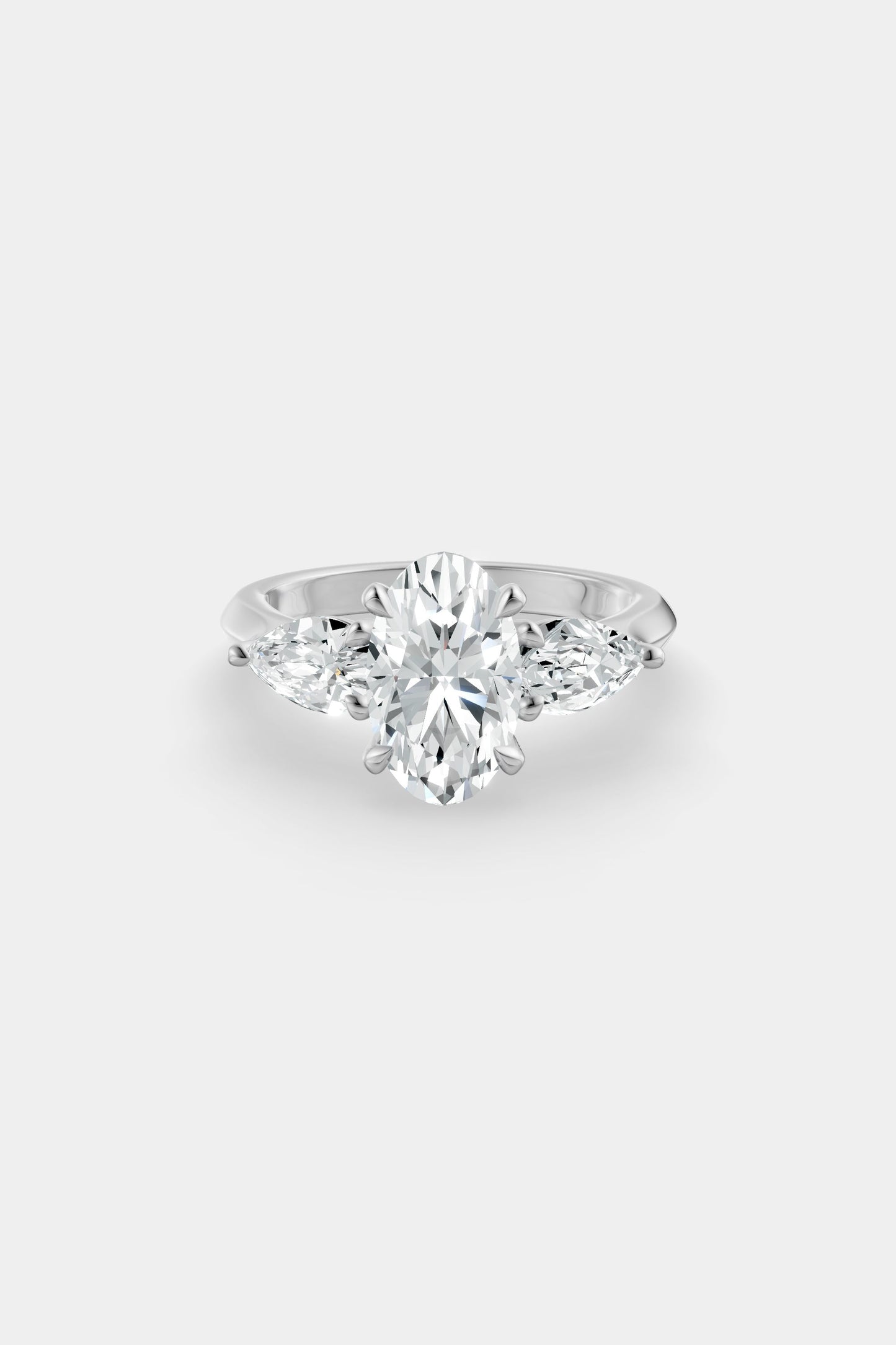 Oval Trilogy Diamond Ring | Traditional Band