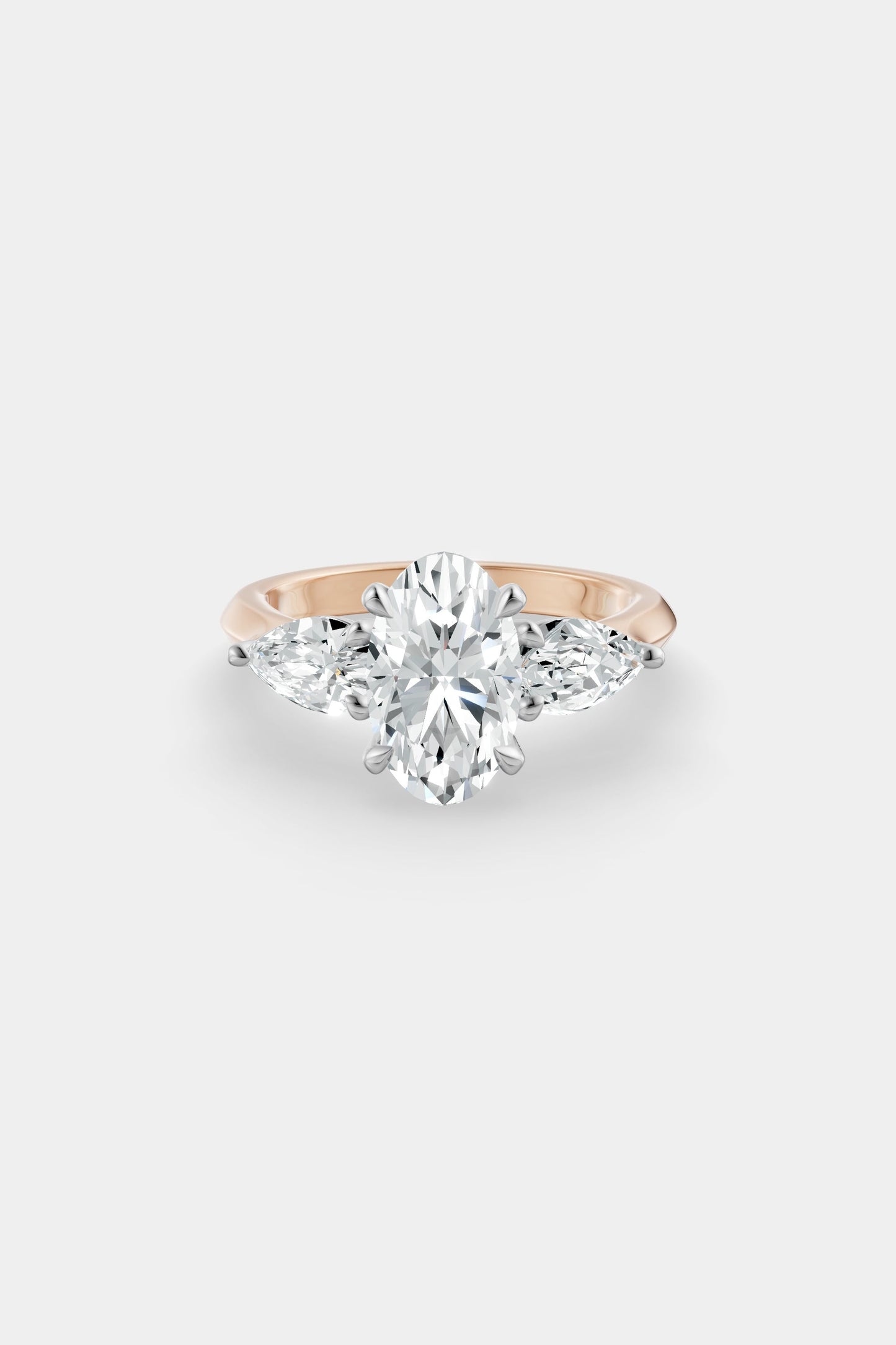 Oval Trilogy Diamond Ring | Traditional Band