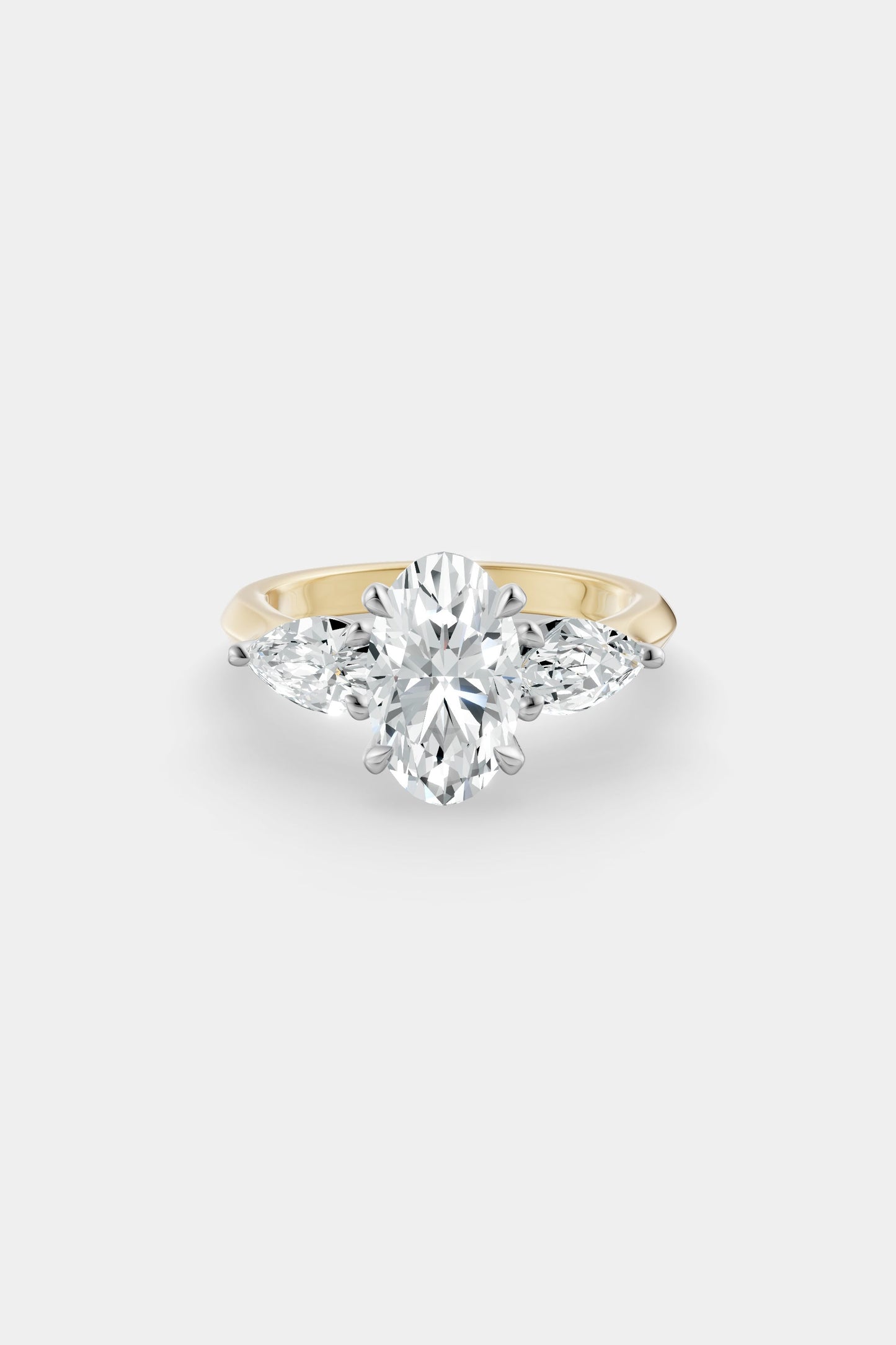 Oval Trilogy Diamond Ring | Traditional Band