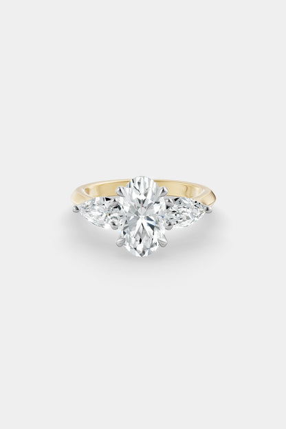 Oval Trilogy Diamond Ring | Traditional Band