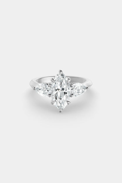 Marquise Trilogy Diamond Ring | Traditional Band