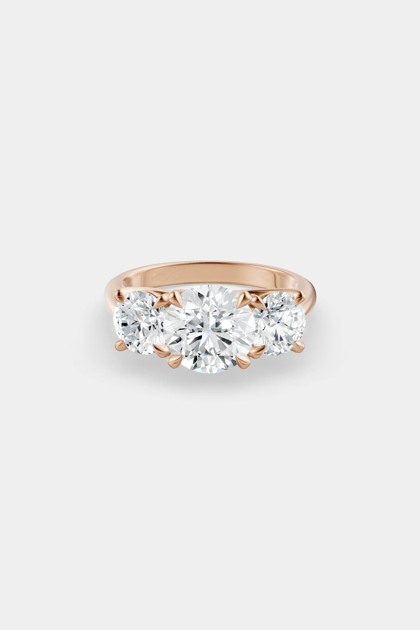 Round Trilogy Diamond Ring | Sweeping Set