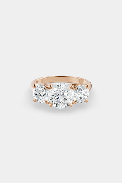Round Trilogy Diamond Ring | Sweeping Set