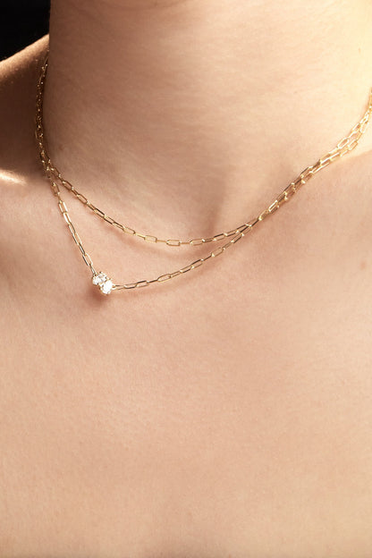 Pear and Oval Diamond Toi Et Moi Necklace | Yellow Gold
