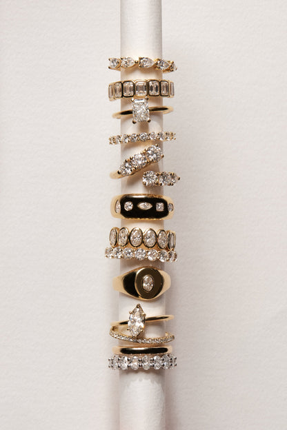 Round Diamond Half Band | 18K White Gold