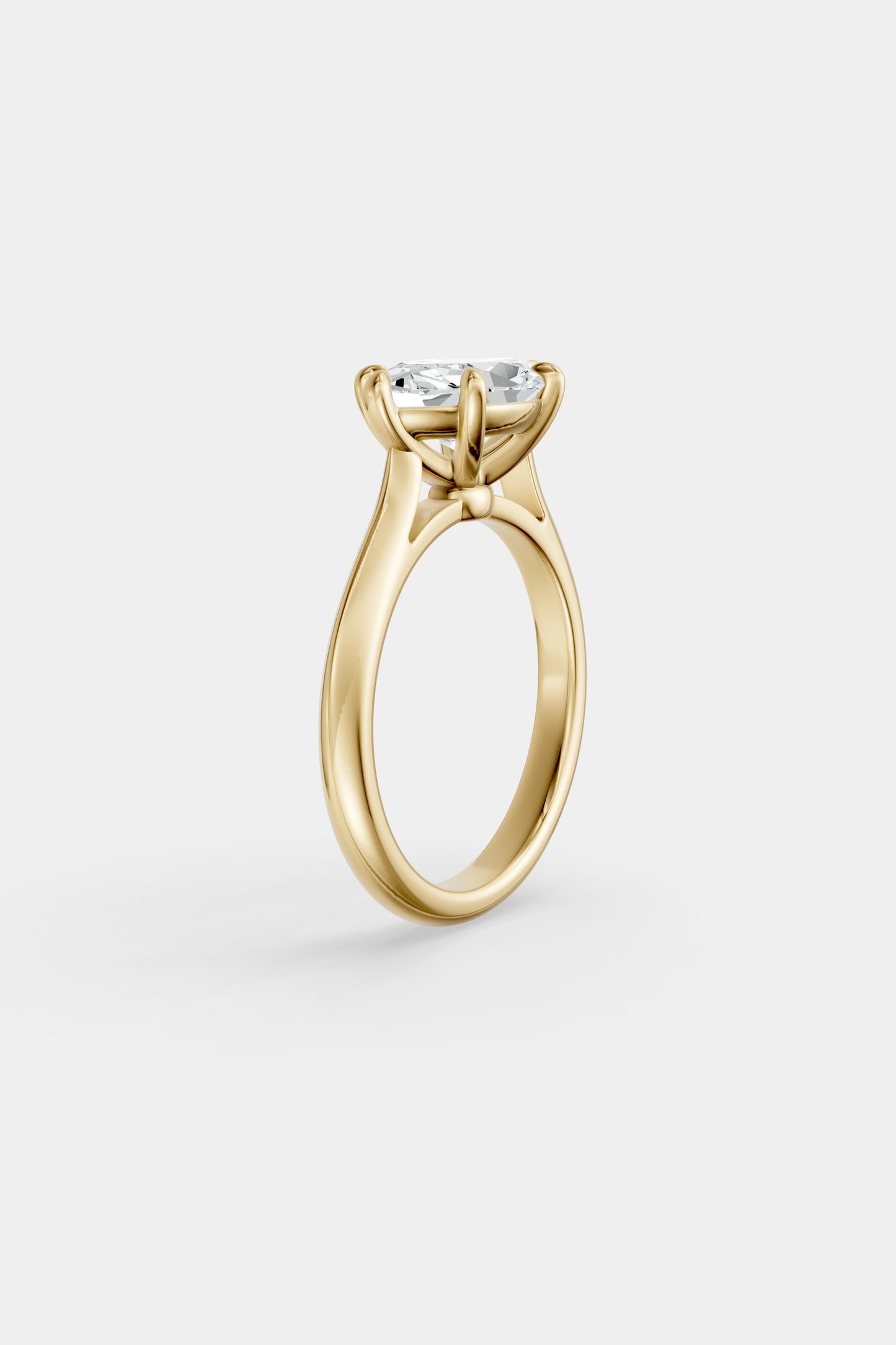 East West Diamond Solitaire Ring | Traditional Open-Style Band