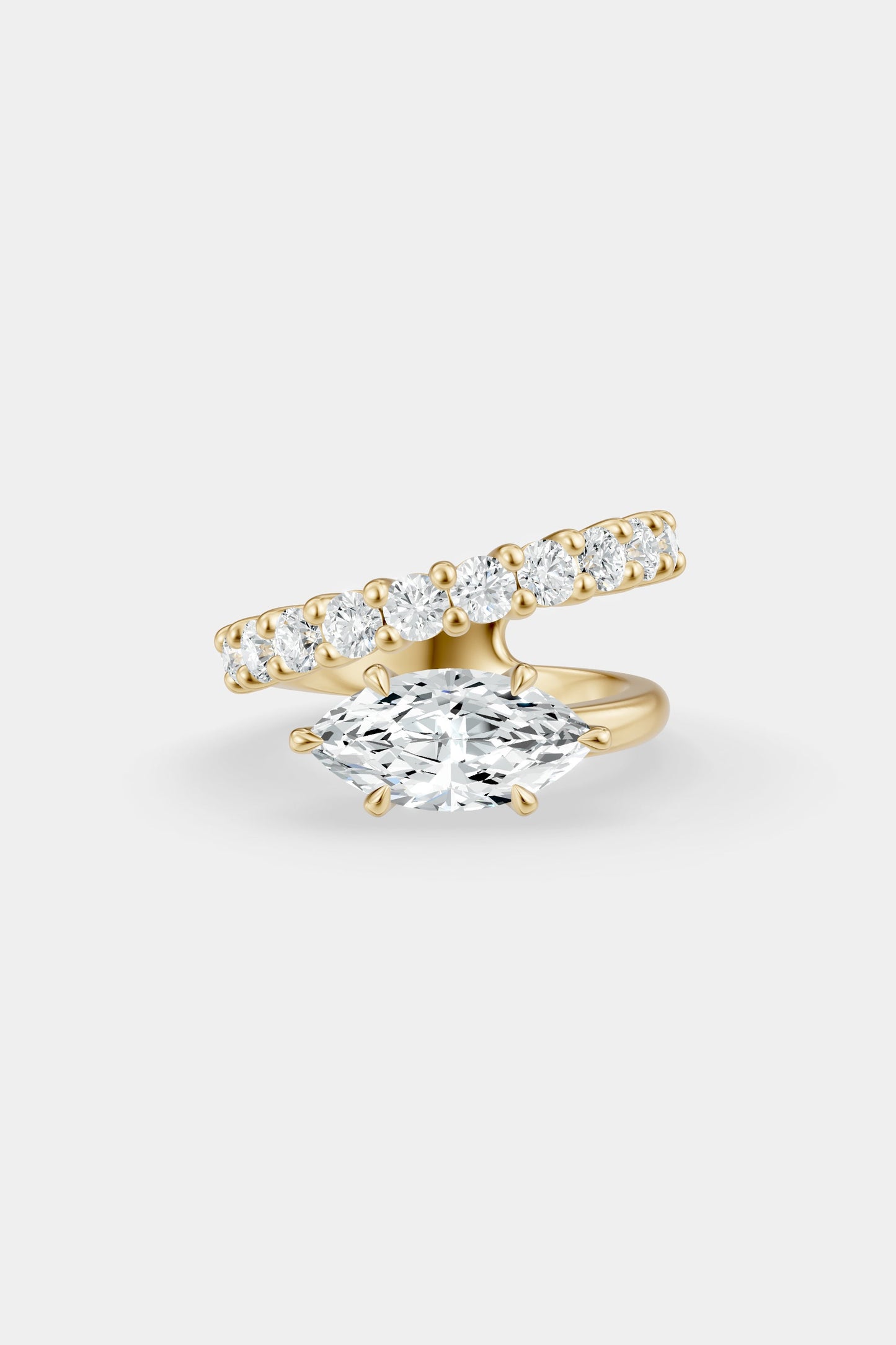 Natasha East West Diamond Wrap Ring | 0.10ct Round Diamond Band