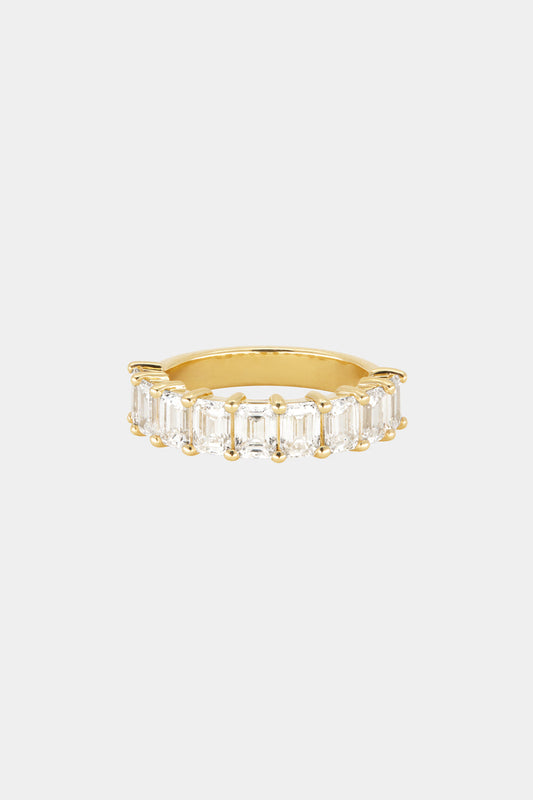 Emerald Diamond Half Band | Gold