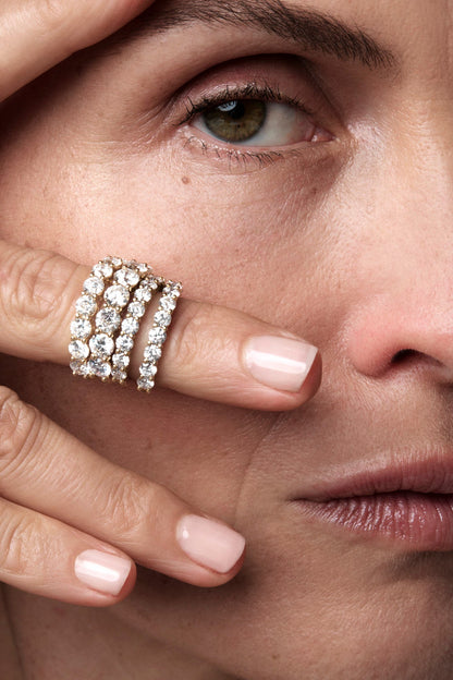 Round Diamond Half Band | 18K White Gold