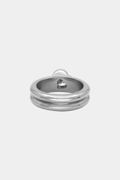 Roma Heart Diamond Ring | 18K White Gold