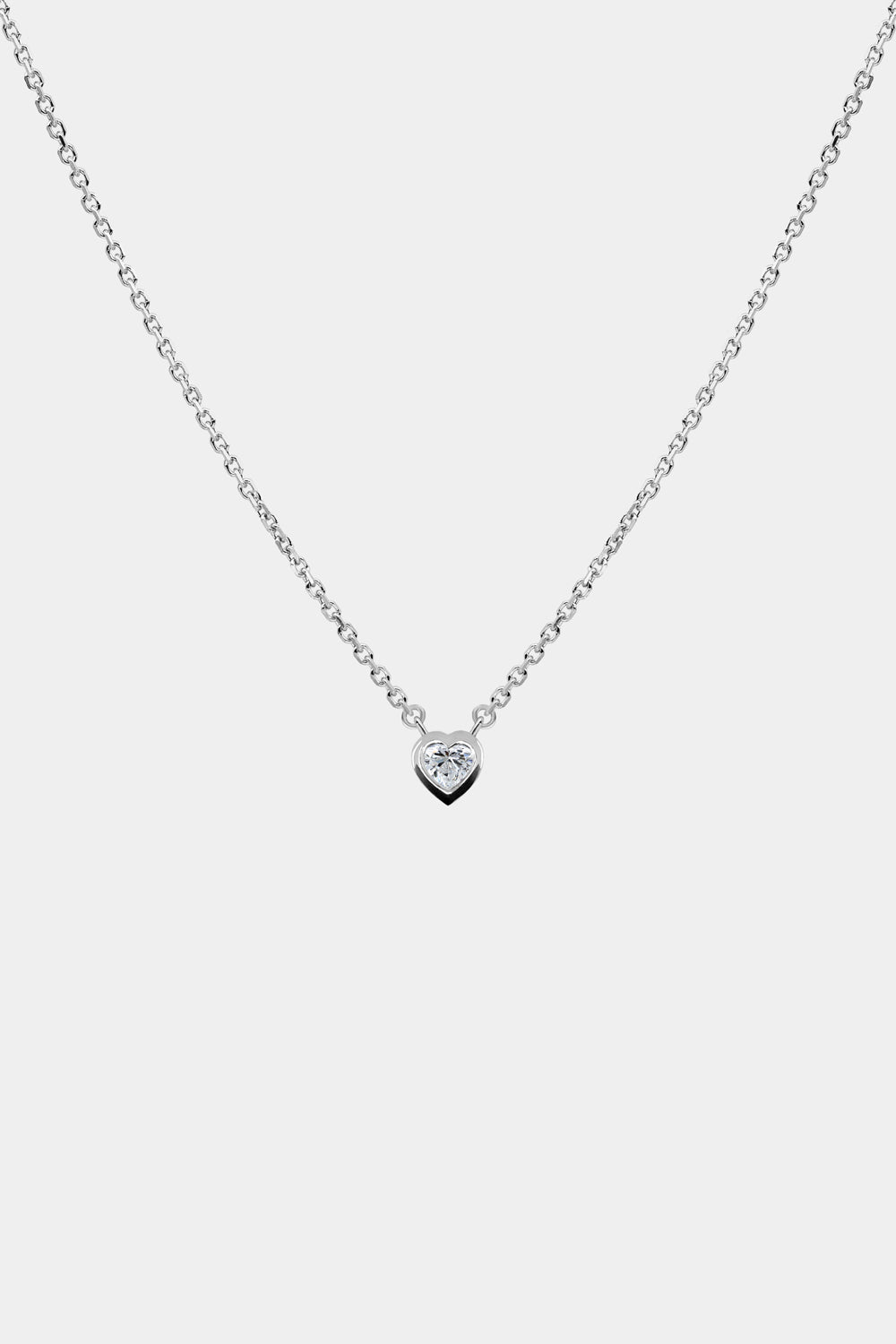 Heart Gemstone Necklace | 9K White Gold