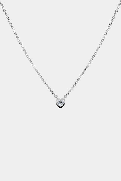 Heart Gemstone Necklace | 9K White Gold