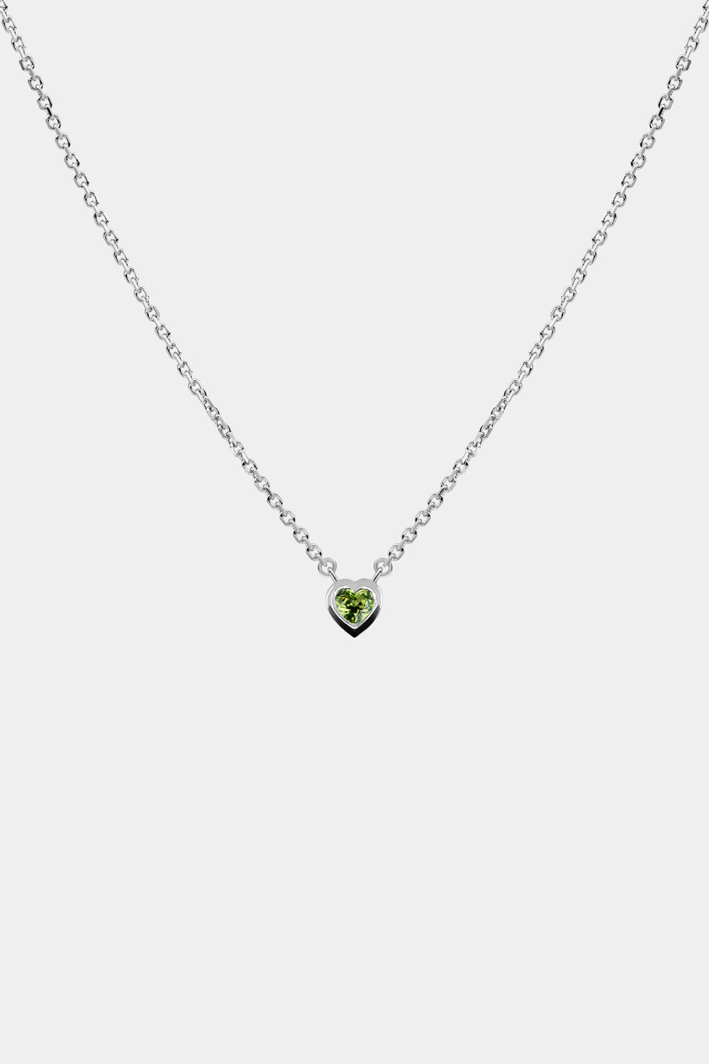 Heart Gemstone Necklace | 9K White Gold