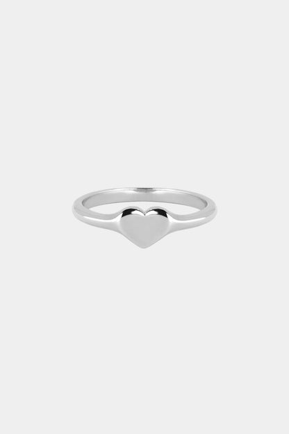 Mini Heart Signet Ring | Silver