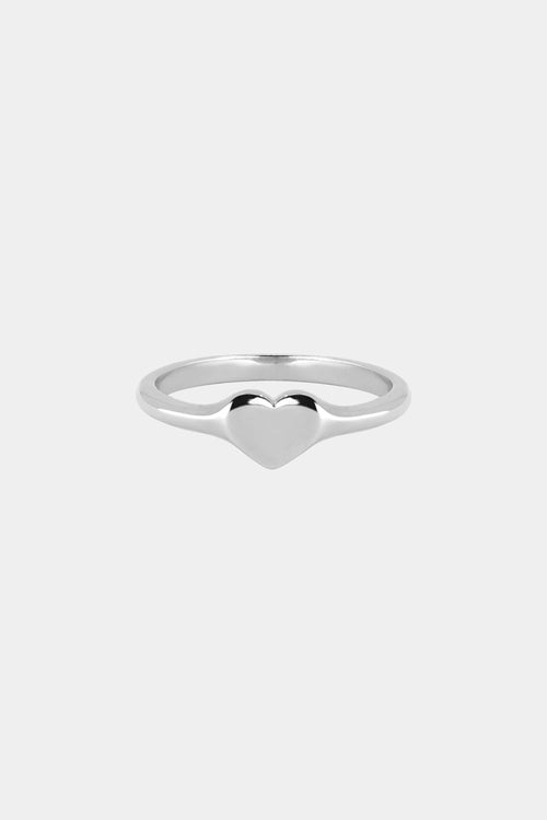 Mini Heart Signet Ring | Silver