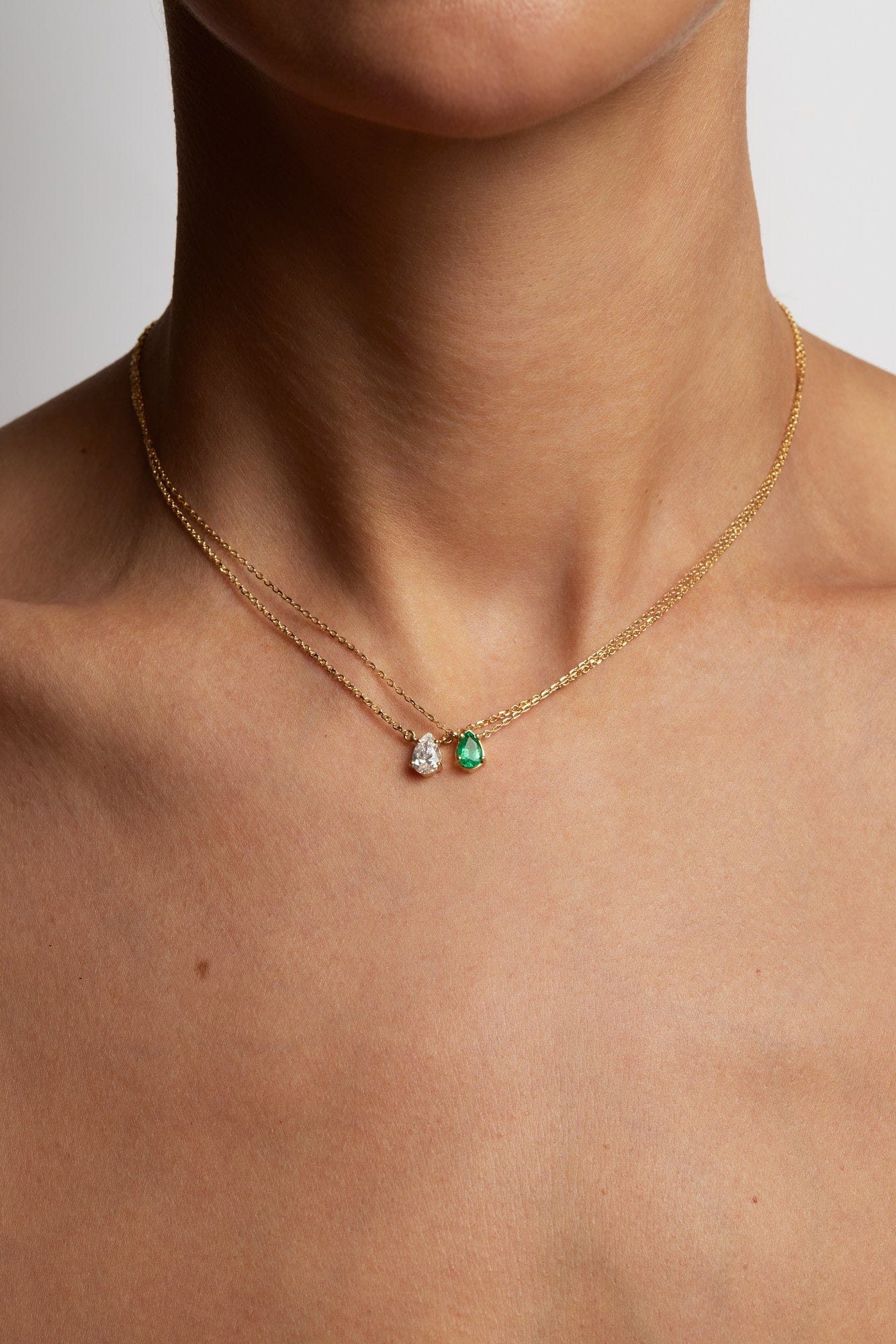Pear Emerald Necklace | 18K Gold