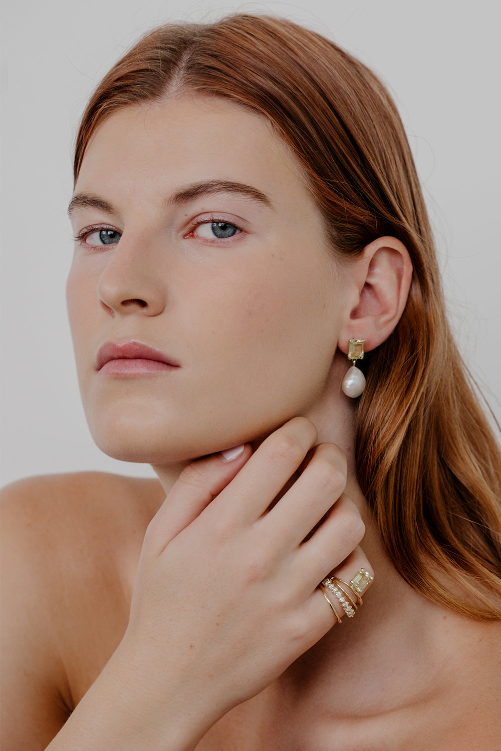 Double Band Gemstone Ring | 9K Yellow Gold