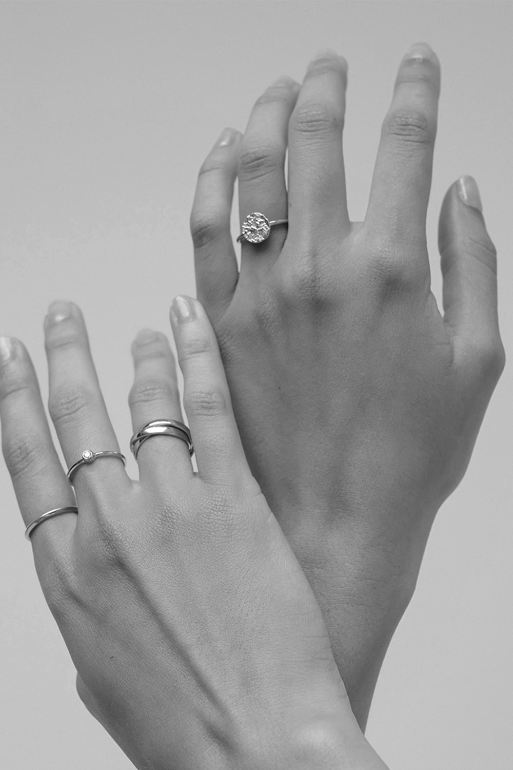 Mini Coin Ring | Silver or 9K White Gold